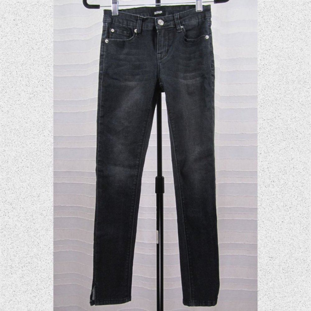 Girls' Hudson Signature Skinny Jeans in Washed Black - 14